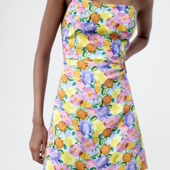 Zara Floral print dress size M - Picture 3 of 10